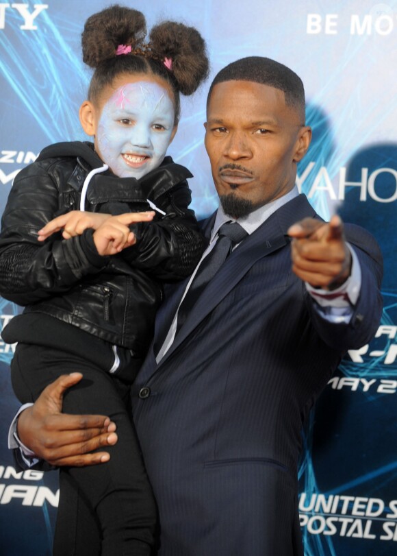 Jamie Foxx et sa fille Annalise Bishop à la première de The Amazing Spider-Man 2 au Ziegfeld Theater de New York, le 24 avril 2014.