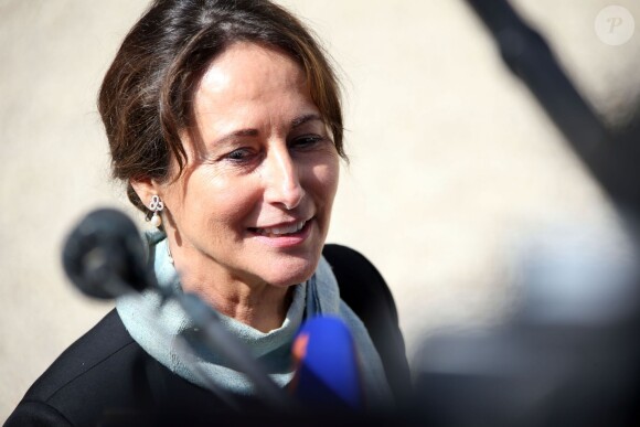 Ségolène Royal, ministre de l'Ecologie, du Développement durable et de l'Energie - Sortie du conseil des ministres au palais de l'Elysée à Paris, le 9 avril 2014.