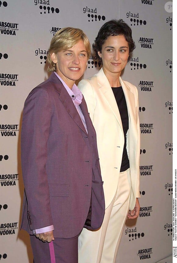 Ellen DeGeneres et Alexandra Hedison au GLAAD Media Awards à Los Angeles le 29 avril 2001