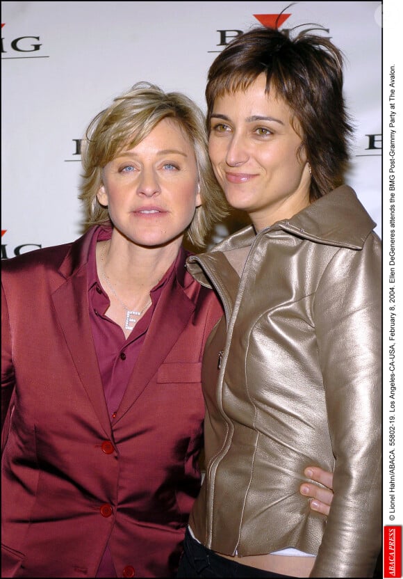 Ellen DeGeneres et Alexandra Hedison lors de la soirée post-Grammy le 9 février 2004