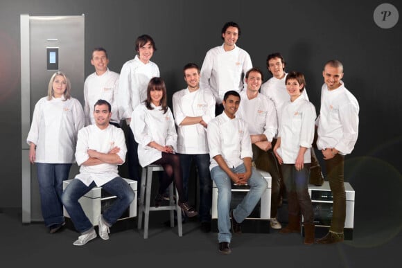 Les candidats de la saison 5 de Top Chef, remportée en 2014 par Pierre Augé (en haut), qui s'est aussi adjugé le Choc des champions aux dépens de Jean Imbert.