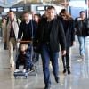 Nicolas Sarkozy, Carla-Bruni Sarkozy et leur fille Giulia à l'aéroport de Roissy le 30 avril 2014.