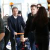Nicolas Sarkozy, Carla-Bruni Sarkozy et leur fille Giulia à leur arrivée à l'aéroport de Roissy le 30 avril 2014.