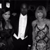 Kim Kardashian, Kanye West et Anna Wintour lors du Met Gala, au Metropolitan Museum of Art. New York, le 5 mai 2014.