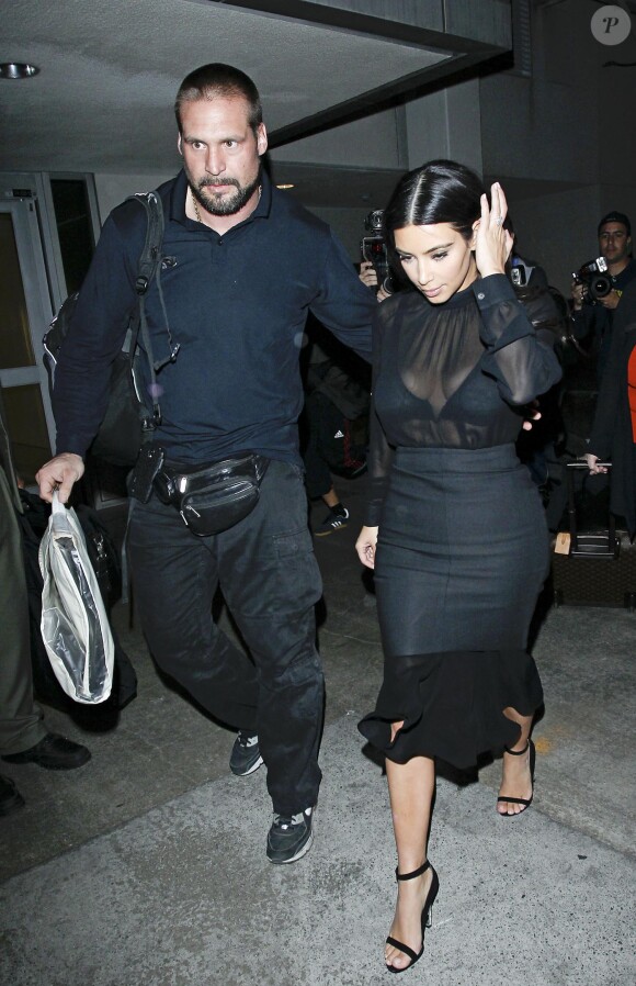 Kim Kardashian arrive à l'aéroport de Los Angeles, en provenance de New York. Le 6 mai 2014.