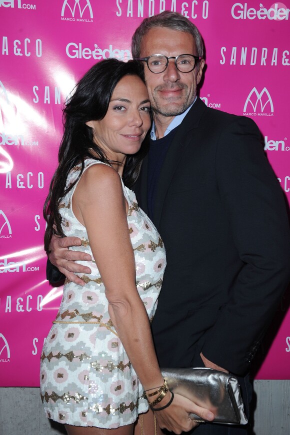 Lambert Wilson et Sandra Zeitoun à l'anniversaire de Sarah Zeitoun célébré au restaurant "Ma Cocotte" à Saint-Ouen. Le 7 mai 2014.