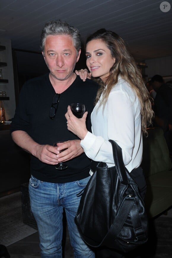 Nicolas Briançon et Clara Morgane à l'anniversaire de Sarah Zeitoun célébré au restaurant "Ma Cocotte" à Saint-Ouen. Le 7 mai 2014.