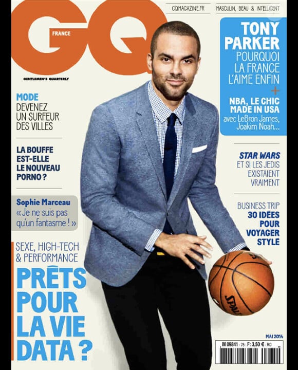 Tony Parker en couverture de "GQ" - mai 2014