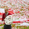Pep Guardiola célèbre le titre de champion d'Allemagne avec le Bayern Munich le 10 mai 2014. 