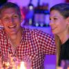 Bastian Schweinsteiger et sa belle Sarah Brandner fêtent le titre de champion d'Allemagne avec le Bayern Munich le 10 mai 2014. 