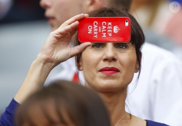 Cristina Serra, femme de Pep Guardiola, fête le titre de champion d'Allemagne avec le Bayern Munich le 10 mai 2014. 