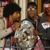 Dante et David Alaba fêtent le titre de champion d'Allemagne avec le Bayern Munich le 10 mai 2014. 