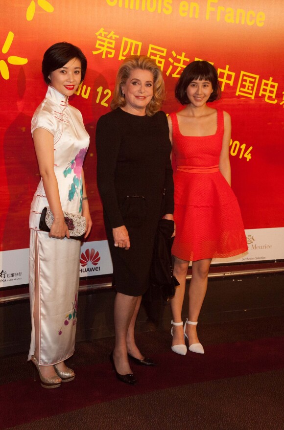 Yi Chunde, Catherine Deneuve et Xia Zitong - Ouverture de la 4e Édition du Festival Cinéma Chinois en France au cinéma Gaumont Marignan à Paris, le 12 mai 2014.