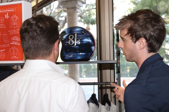 Sacha Prost lors du lancement de la marque 8Js au concept store K11, à Monaco, le 9 mai 2014