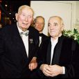  Charles Trenet et Charles Aznavour, au Palais des Congr&egrave;s &agrave; Paris le 25 octobre 2000 