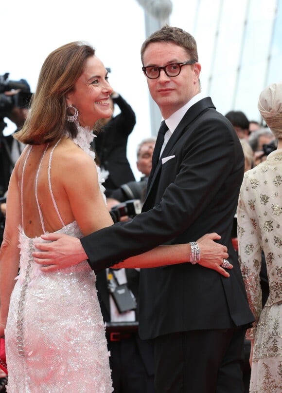 Carole Bouquet et Nicolas Winding Refn, membres du jury, pour l'ouverture du 67e Festival du film de Cannes le 14 mai 2014