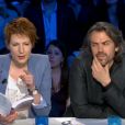  Natacha Polony et Aymric Caron sur le plateau d'On n'est pas couch&eacute; sur France 2, le samedi 17 mai 2014. 