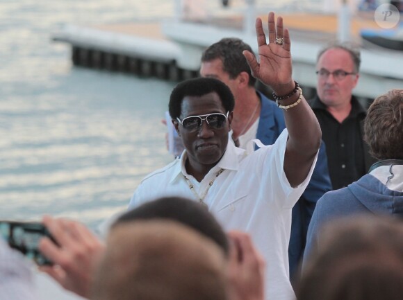 Wesley Snipes - Présentation du film "Expendables 3" sur le plateau du Grand Journal de Canal + à l'occasion du 67e festival international du film de Cannes, le 17 mai 2014