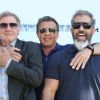 Sylvester Stallone entre Harrison Ford et Mel Gibson - Les acteurs du film "Expendables 3" au photocall du film devant le Carlton dans le cadre du 67e festival du film de Cannes, le 18 mai 2014.