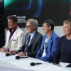 Sylvester Stallone, Harrison Ford, Dolph Lundgren, Antonio Banderas sur le plateau du Grand Journal à Cannes le 17 mai 2014.