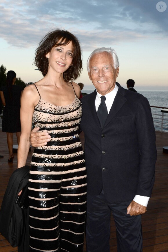 Sophie Marceau et Giorgio Armani - Soirée Vanity Fair Armani à l'Eden Roc au cap d'Antibes le 17 mai 2014