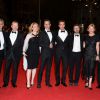 Anthony Hayes, Guy Pearce, Robert Pattinson, David Michôd, Liz Watts, David Linde - Montée des marches du film "The Rover" lors du 67e Festival du film de Cannes, le 18 mai 2014.