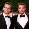 Guy Pearce et Robert Pattinson - Montée des marches du film "The Rover" lors du 67e Festival du film de Cannes le 18 mai 2014.