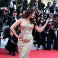 Aishwarya Rai - Montée des marches du film "Deux jours, une nuit" lors du 67e Festival du film de Cannes, le 20 mai 2014.