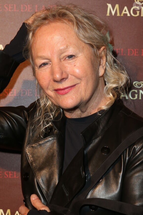 Exclusif - Agnès B lors de la soirée pour les films "Le Sel de la Terre" et "Queen and Country" sur la plage Magnum à Cannes, le 20 mai 2014.