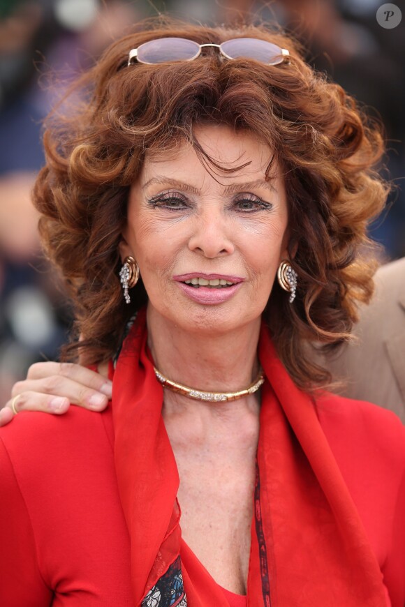 Sophia Loren - Photocall du film "Voce Umana" (La Voix humaine) lors du 67e Festival  de Cannes, le 21 mai 2014