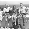 Charles Aznavour, Ulla et leurs enfants - Katia, Mischia et Nicolas - le 26 juillet 1982. 