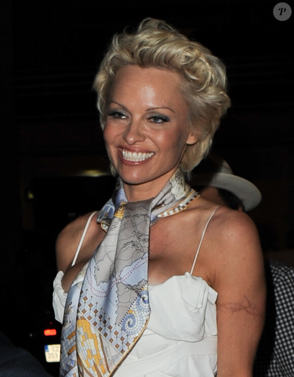 Pamela Anderson lors d'une soirée à Cannes, le 16 mai 2014.