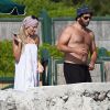 Pamela Anderson et son mari Rick Salomon à l'Eden Roc d'Antibes, le 17 mai 2014.