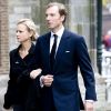 La princesse Carolina de Bourbon-Parme et son mari Albert Brenninkmeijer le 2 novembre 2013 à Delft pour l'hommage au défunt prince Friso d'Orange-Nassau.