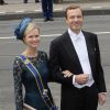 La princesse Carolina de Bourbon-Parme et son mari Albert Brenninkmeijer lors des cérémonies d'intronisation du roi Willem-Alexander des Pays-Bas, le 30 avril 2013 à Amsterdam. Le couple a eu le 20 mai 2014 son premier enfant, la princesse Alaïa-Maria.