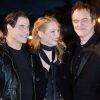 John Travolta, Uma Thurman, Quentin Tarantino lors de la projection de Pulp Fiction au Cinéma de la plage durant le Festival de Cannes, 20 ans après sa Palme d'or, le 23 ami 2014