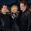 John Travolta, Uma Thurman, Quentin Tarantino, Lawrence Bender lors de la projection de Pulp Fiction au Cinéma de la plage durant le Festival de Cannes, 20 ans après sa Palme d'or, le 23 ami 2014