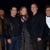 John Travolta, Uma Thurman, Quentin Tarantino lors de la projection de Pulp Fiction au Cinéma de la plage durant le Festival de Cannes, 20 ans après sa Palme d'or, le 23 ami 2014