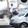 Kanye West - Kanye West arrive en jet privé à Florence en Italie pour poursuivre les festivités de son mariage avec Kim Kardashian le 24 mai 2014.