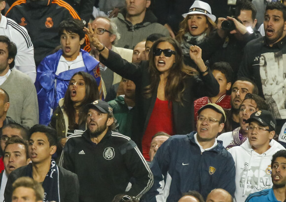 Irina Shayk lors de la finale de la Ligue des champions au Stade de la Luz à Lisbonne, le 24 mai 2014 entre le Real Madrid et l'Atlético Madrid (4-1)