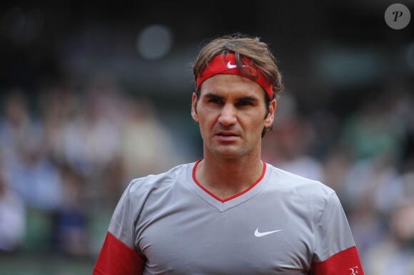 Roger Federer lors de son entrée en lice au tournoi de Roland-Garros à Paris le 25 mai 2014