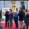 La député européenne réélue Rachida Dati organisait une projection du film "Qu'est-ce qu'on a fait au Bon Dieu ?" en présence du producteur Romain Rojtman à la mairie du 7e arrondissement de Paris, le 26 mai 2014.