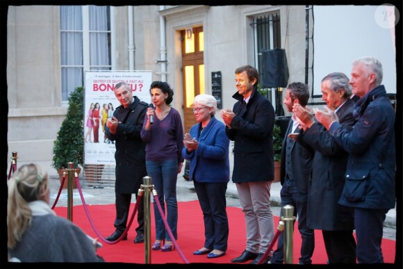 La député européenne réélue Rachida Dati organisait une projection du film "Qu'est-ce qu'on a fait au Bon Dieu ?" en présence du producteur Romain Rojtman à la mairie du 7e arrondissement de Paris, le 26 mai 2014.