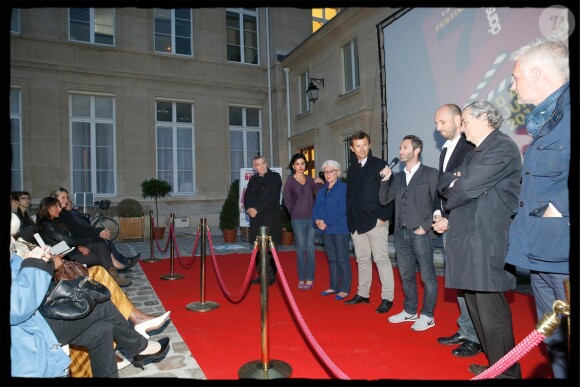 Rachida Dati organisait une projection du film "Qu'est-ce qu'on a fait au Bon Dieu ?" en présence du producteur Romain Rojtman à la mairie du 7e arrondissement de Paris, le 26 mai 2014.