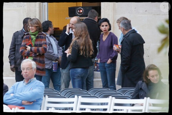 Rachida Dati organisait une projection du film "Qu'est-ce qu'on a fait au Bon Dieu ?" en présence du producteur Romain Rojtman à la mairie du 7e arrondissement de Paris, le 26 mai 2014.