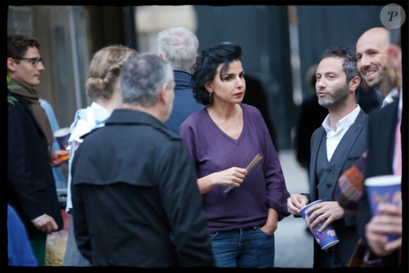 Rachida Dati organisait une projection du film "Qu'est-ce qu'on a fait au Bon Dieu ?" en présence du producteur Romain Rojtman à la mairie du 7e arrondissement de Paris, le 26 mai 2014.