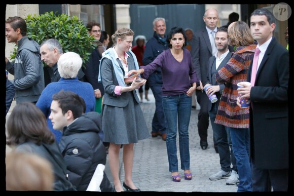 Rachida Dati organisait une projection du film "Qu'est-ce qu'on a fait au Bon Dieu ?" en présence du producteur Romain Rojtman à la mairie du 7e arrondissement de Paris, le 26 mai 2014.