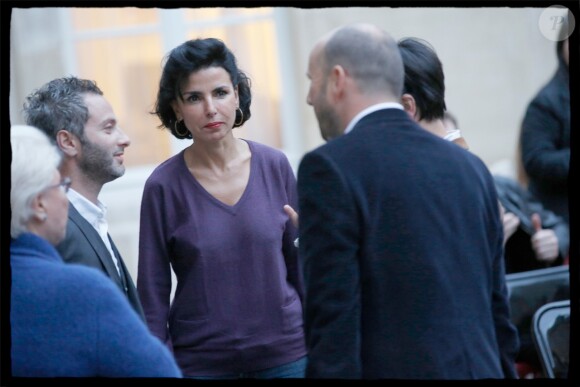 Rachida Dati organisait une projection du film "Qu'est-ce qu'on a fait au Bon Dieu ?" en présence du producteur Romain Rojtman à la mairie du 7e arrondissement de Paris, le 26 mai 2014.