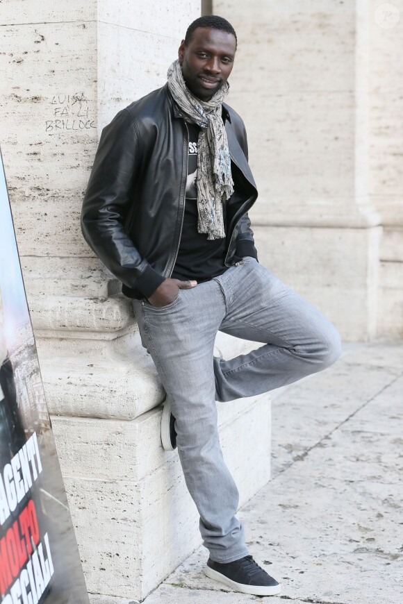 Omar Sy au photocall du film "De l'autre côté du périph" à Rome le 21 mars 2013