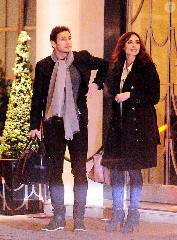 Frank Lampard et sa fiancée Christine Bleakley à Londres, le 15 janvier 2014. 